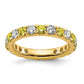 14k Yellow Gold 1 Ct. Lab Grown Diamond VS/SI+ G+ and Lab Created Sapphire Size 4.5 Eternity Band