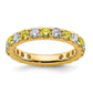 14k Yellow Gold 1 Ct. Lab Grown Diamond VS/SI+ G+ and Lab Created Sapphire Eternity Band Ring