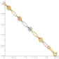 7 Inch 14K Tri-Color D/C Beads Link Bracelet