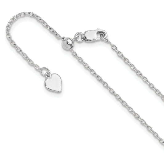 22 Inch Sterling Silver Adjustable 1.4mm Cable Chain