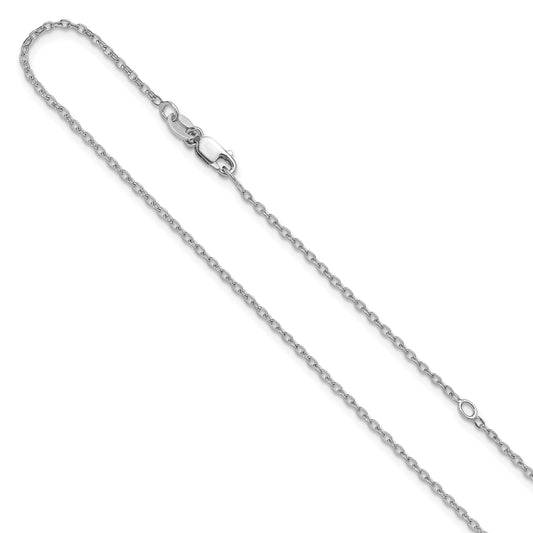 16 Inch Sterling Silver 1.2mm Cable 16In W/2In Ext. Chain