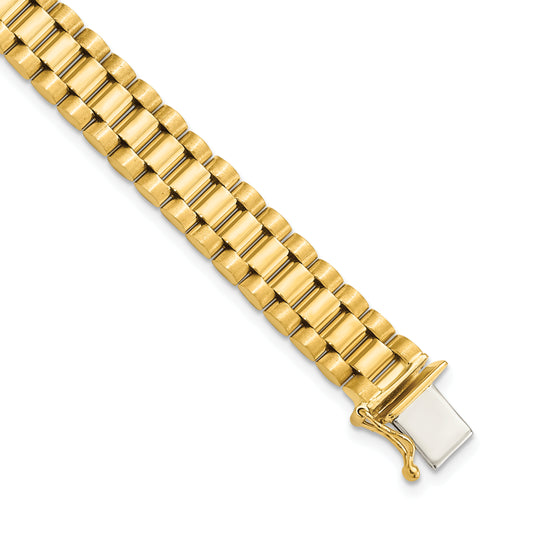 8 Inch 14K Men'S Satin And Polished 8In Link Bracelet