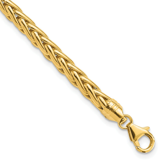 8.5 Inch 14K Polished 8.5In Wheat Chain Bracelet