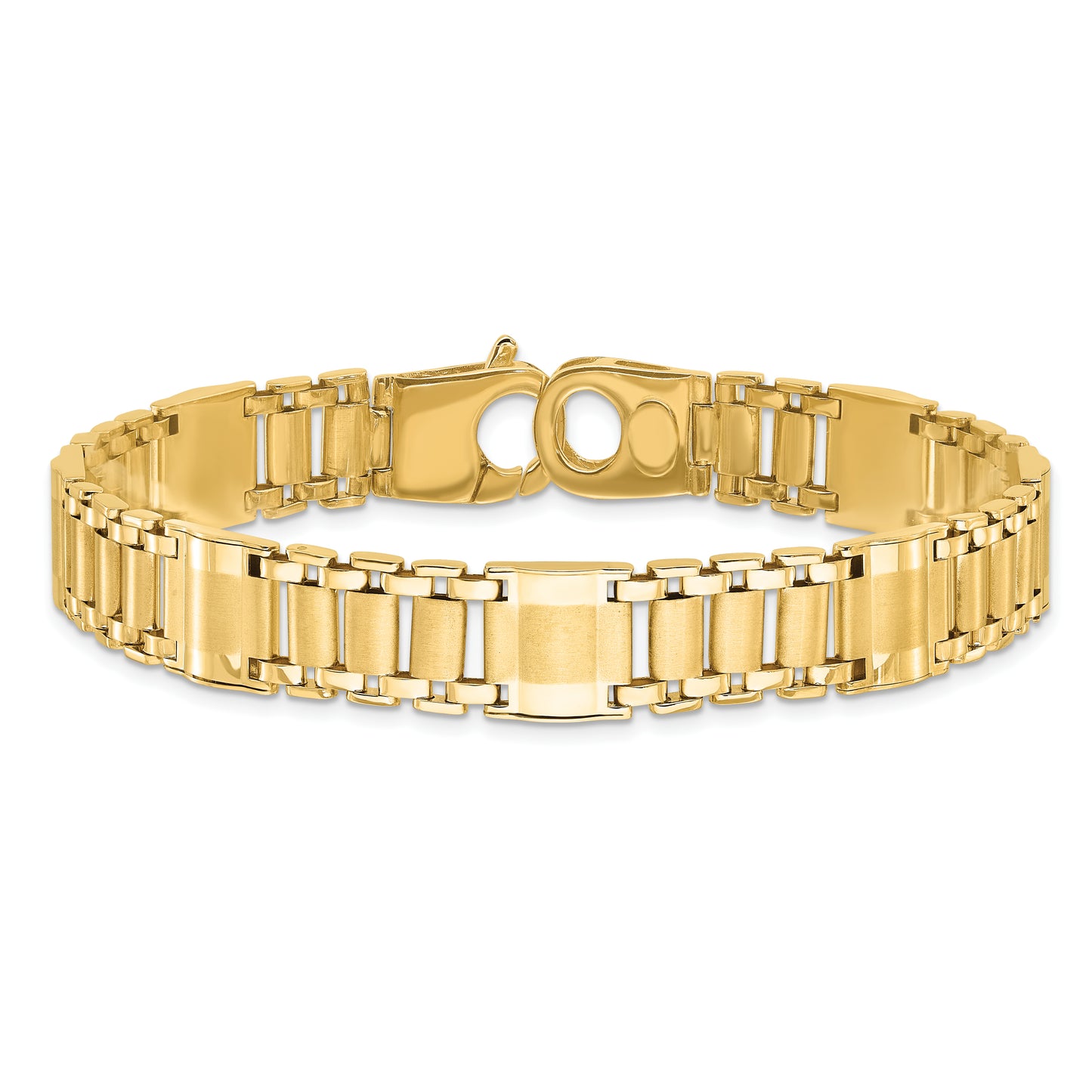 8.5 Inch 14K Satin & Polished Men'S Link Bracelet