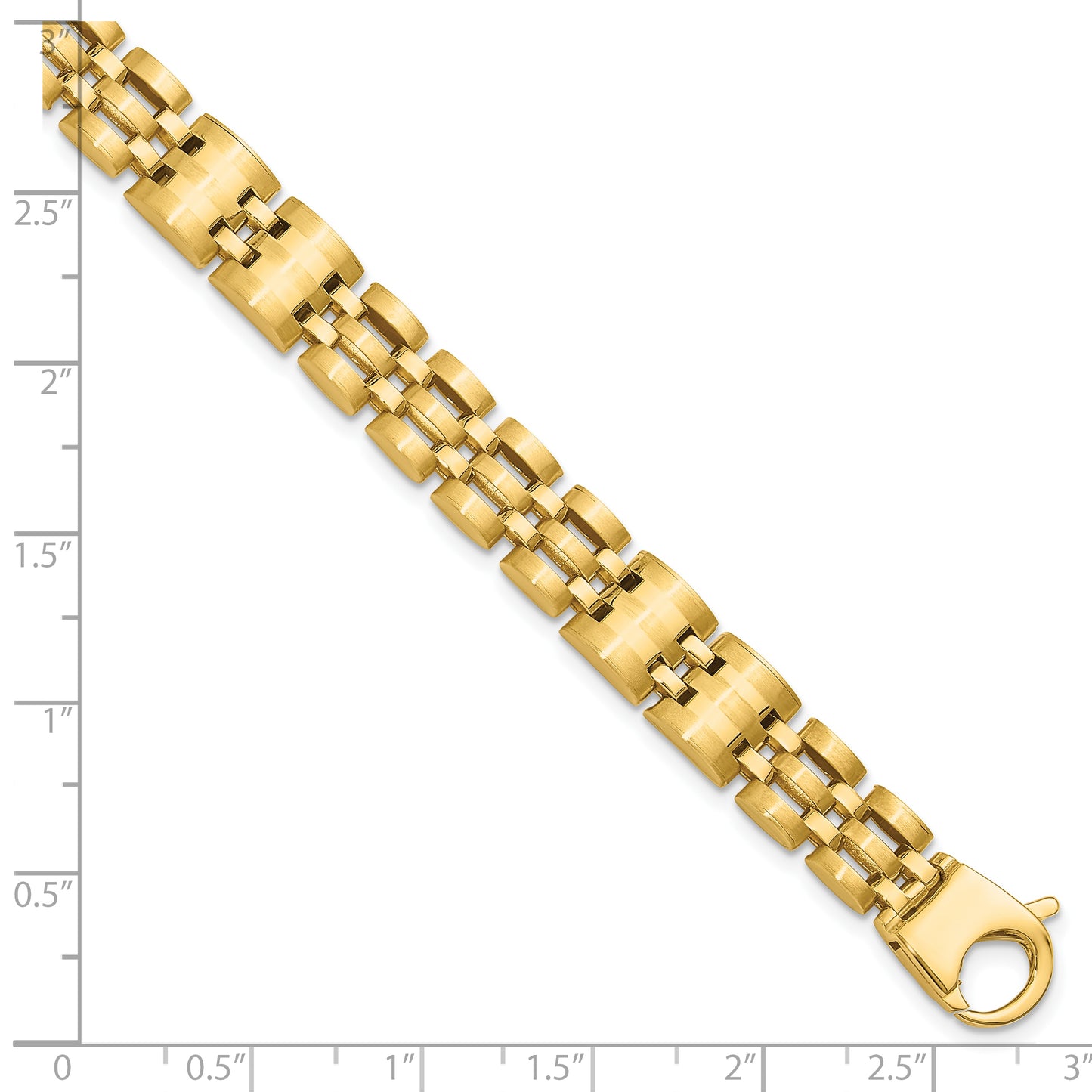 8.5 Inch 14K Satin And Polished Men'S Link Bracelet