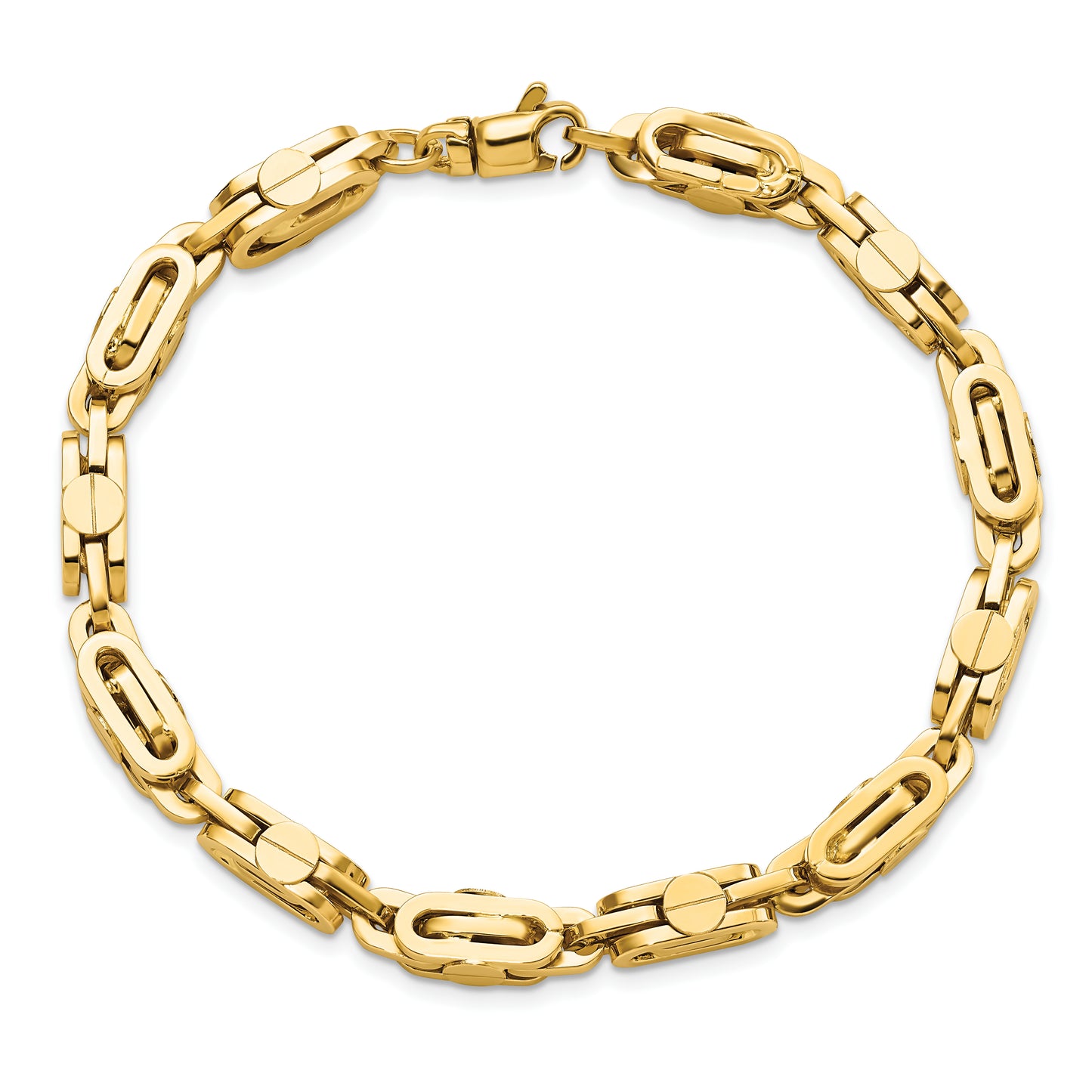 8.5 Inch 14K Yellow Polished Fancy Link Men'S Bracelet