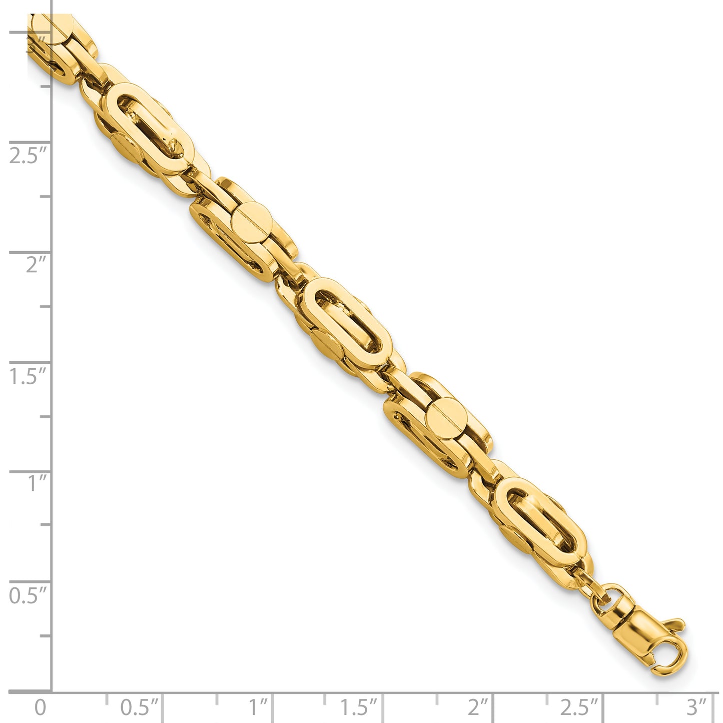 8.5 Inch 14K Yellow Polished Fancy Link Men'S Bracelet