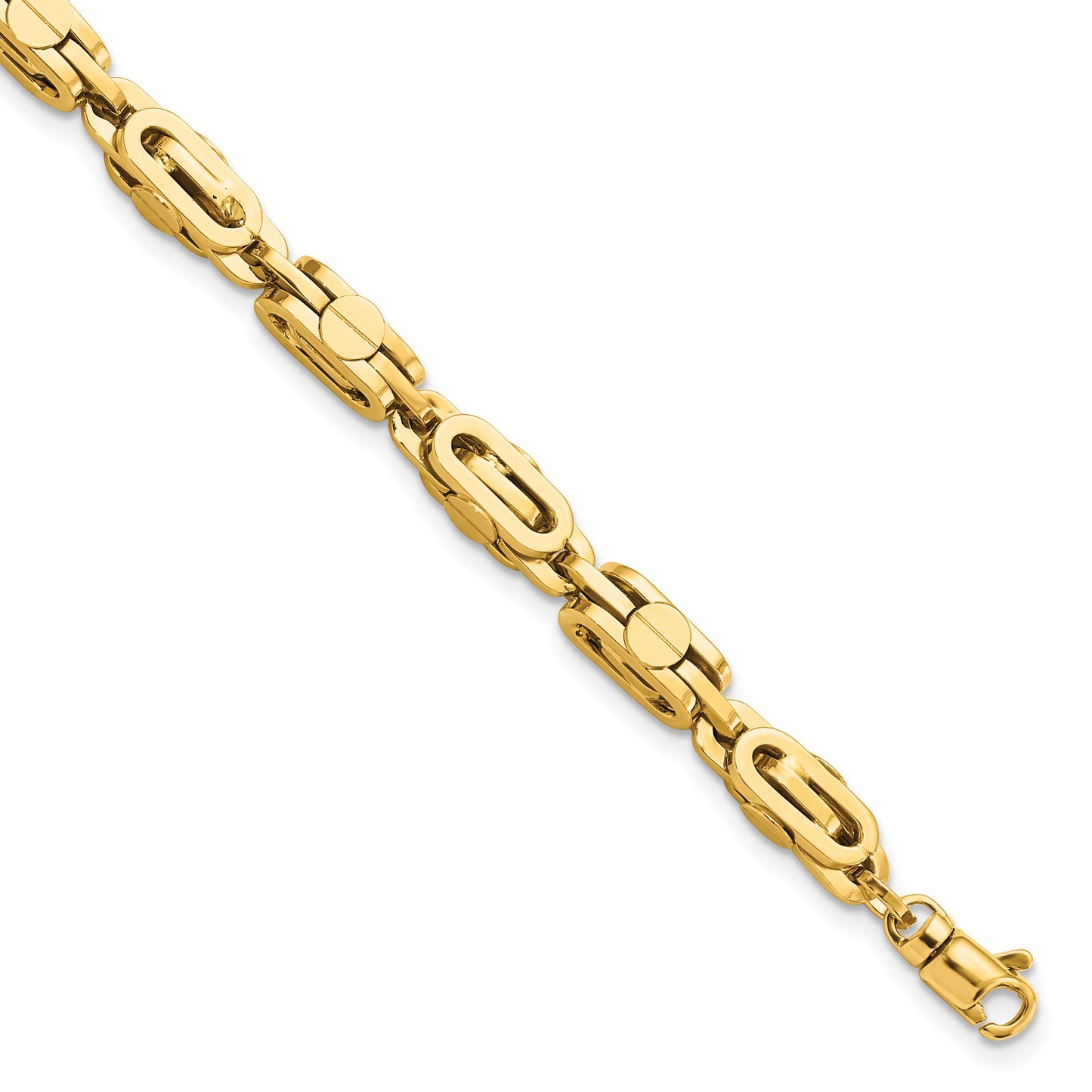 8.5 Inch 14K Yellow Polished Fancy Link Men'S Bracelet