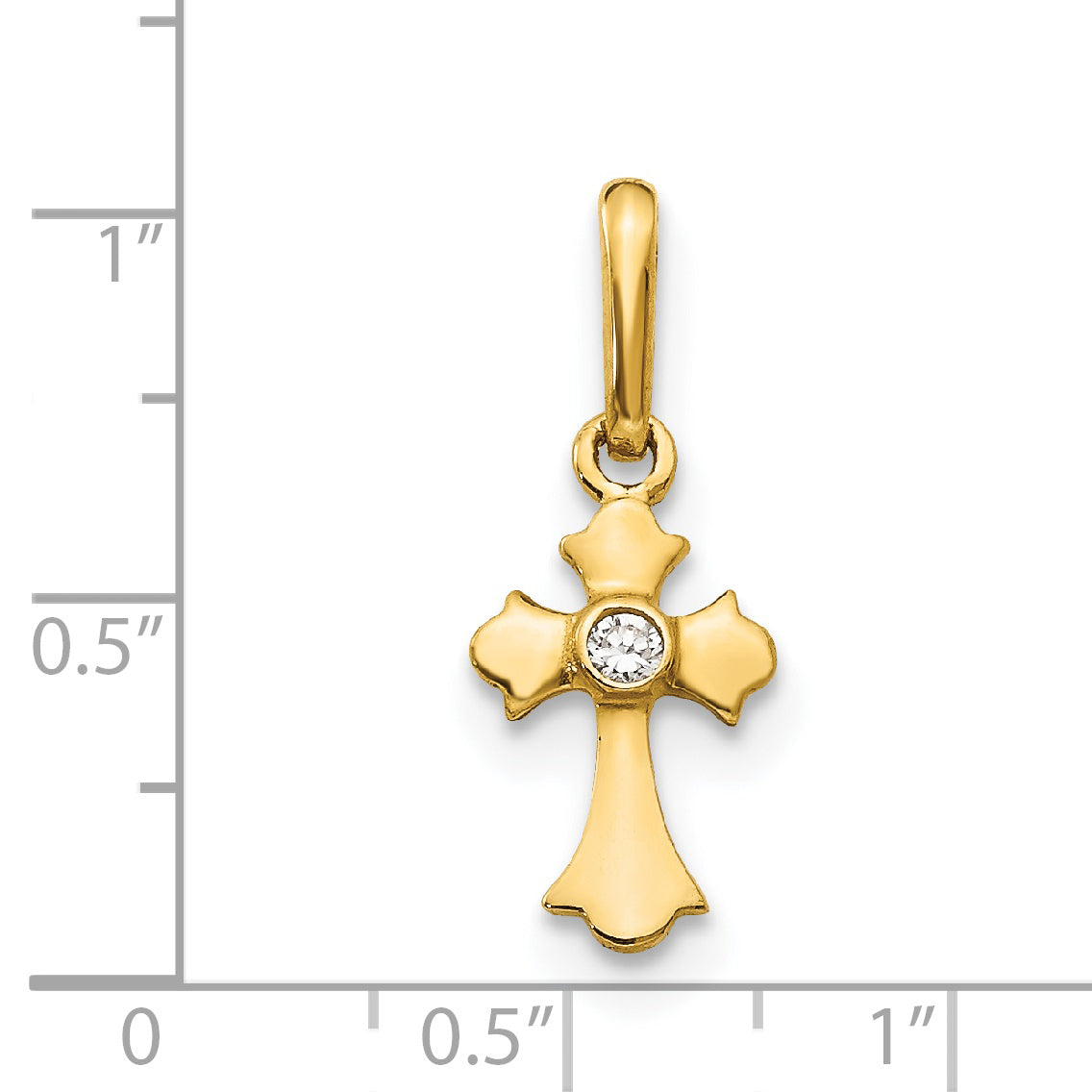 14k Yellow Gold 14k Madi K CZ Children's Cross Pendant