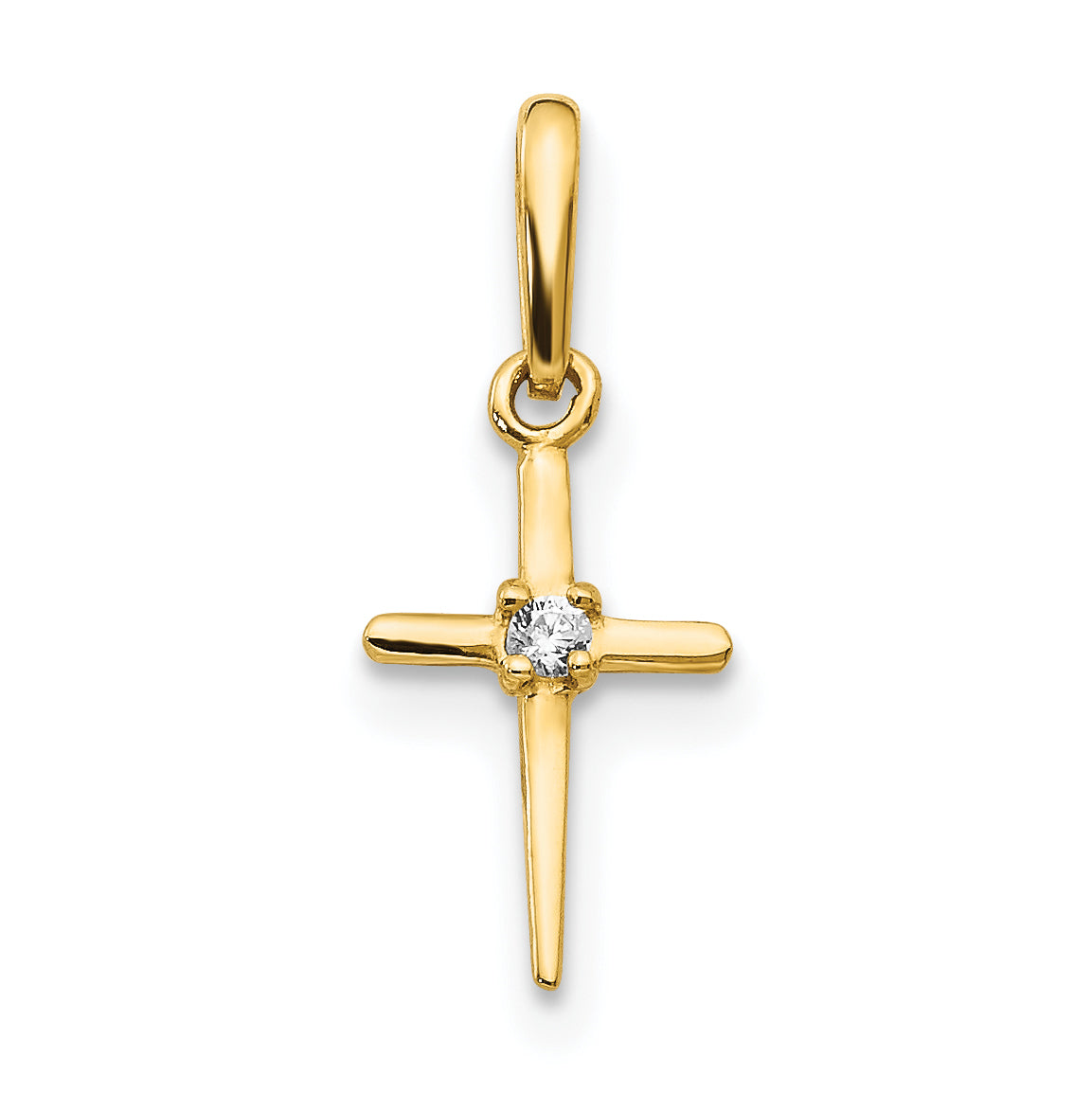 14k Yellow Gold 14k Madi K CZ Children's Cross Pendant