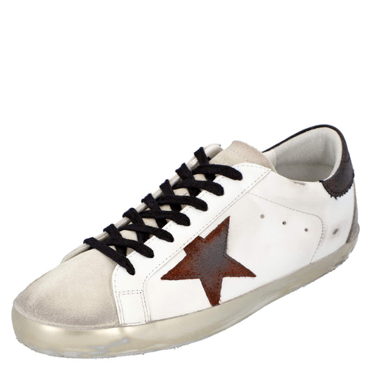 Original Golden Goose White/Black/Red Leather Superstar Sneakers Size EU 41 (Never Used)