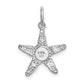 14K White Gold Polished 3-D Starfish Pendant