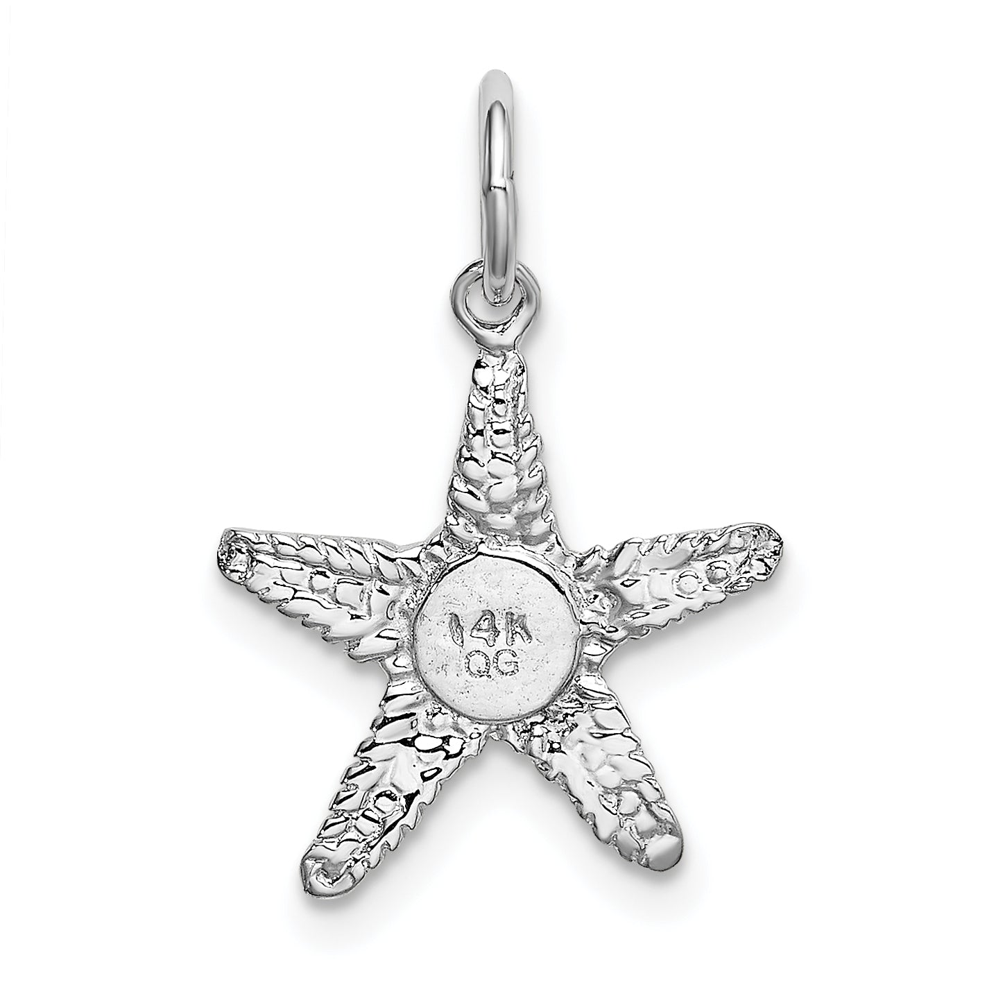 14K White Gold Polished 3-D Starfish Pendant