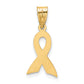 14K Yellow Gold Small Enameled Awareness Ribbon Pendant