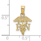 14K Yellow Gold Rn Caduceus Charm