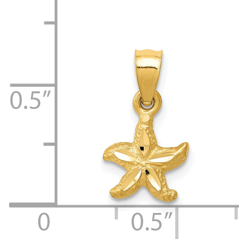 14K Yellow Gold Starfish Pendant