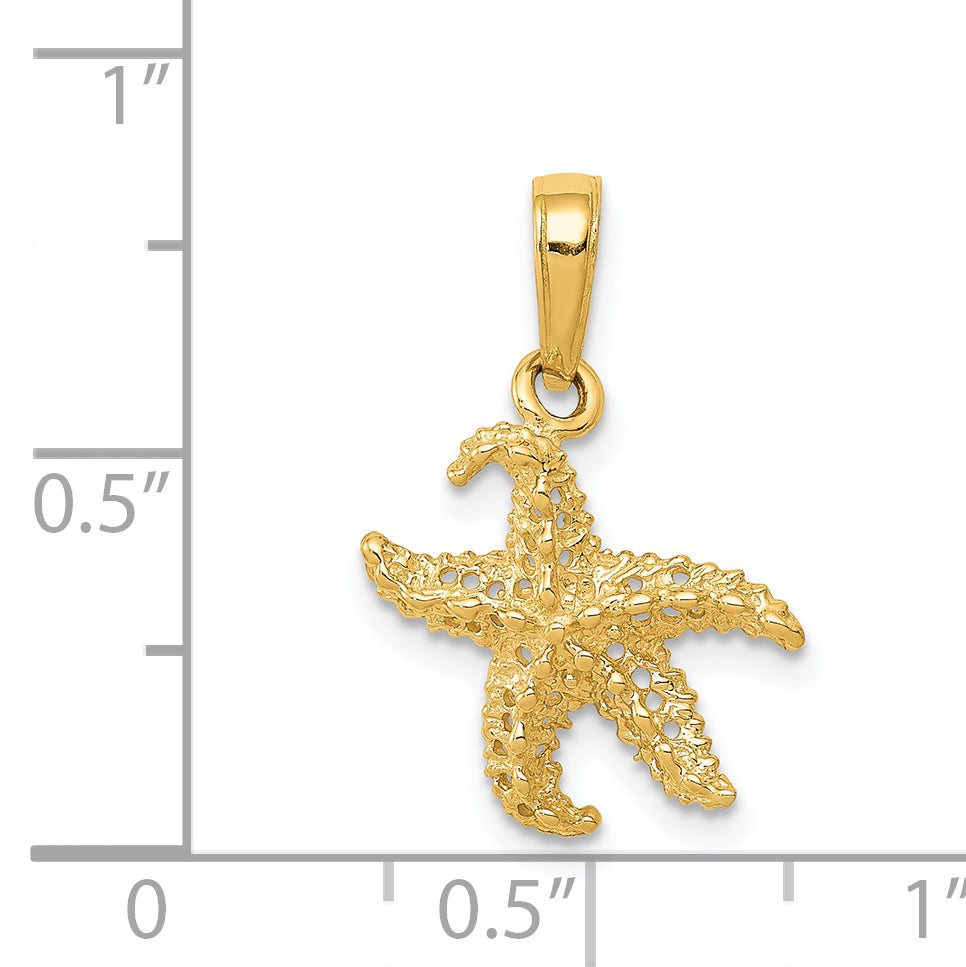 14K Yellow Gold Starfish Pendant