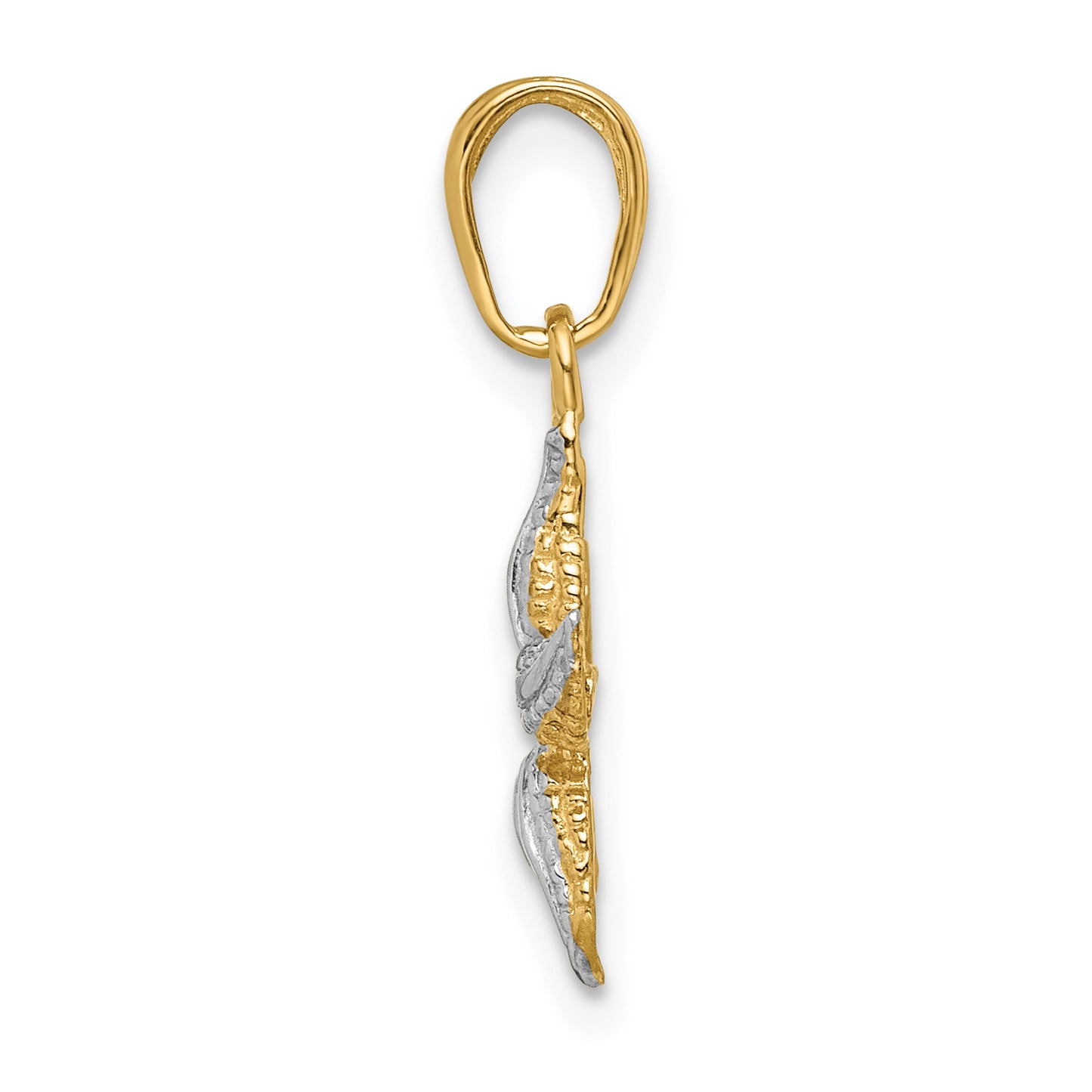 14K Yellow & Rhodium With White Starfish Pendant