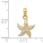 14K Yellow & Rhodium With White Starfish Pendant