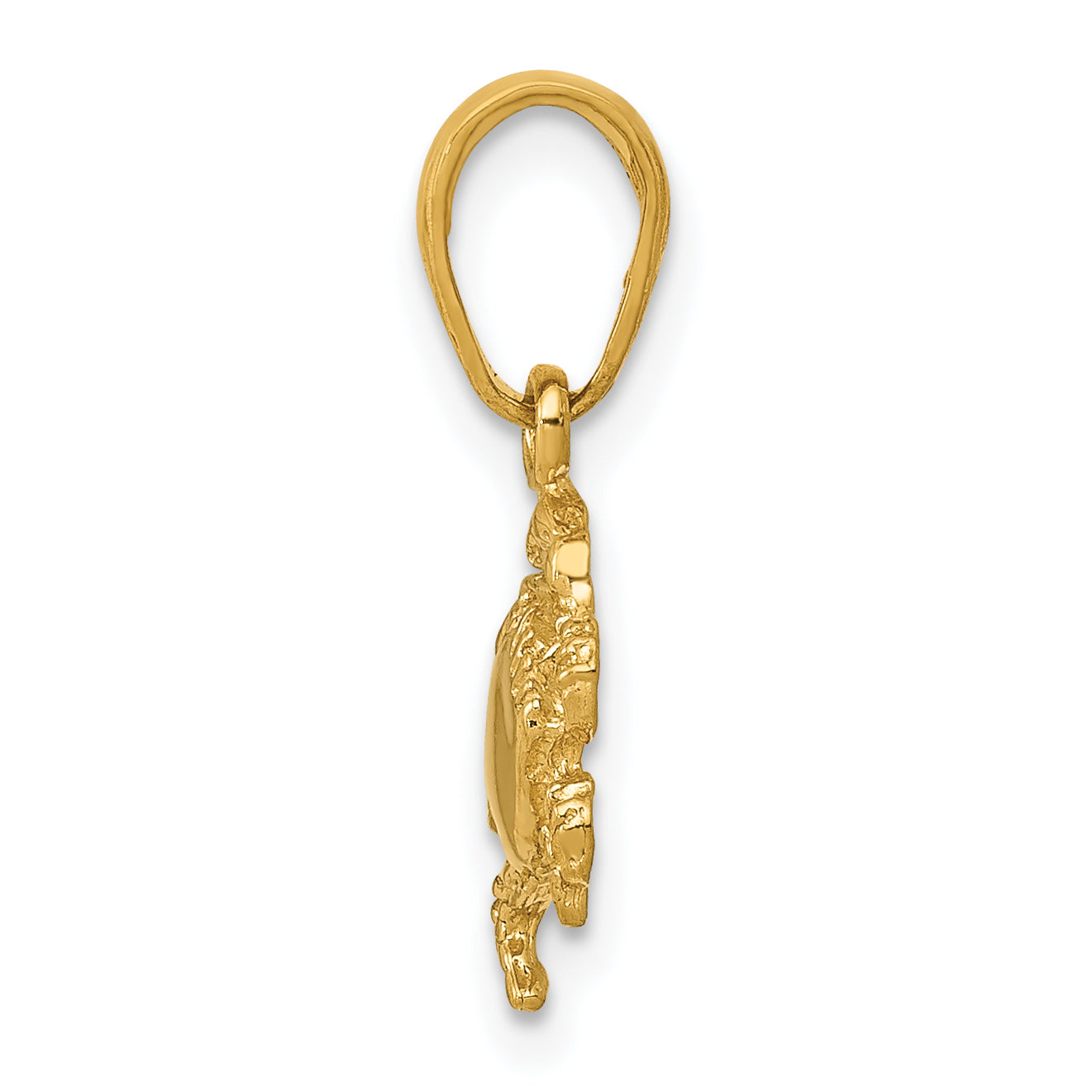 14K Yellow Gold Crab Pendant