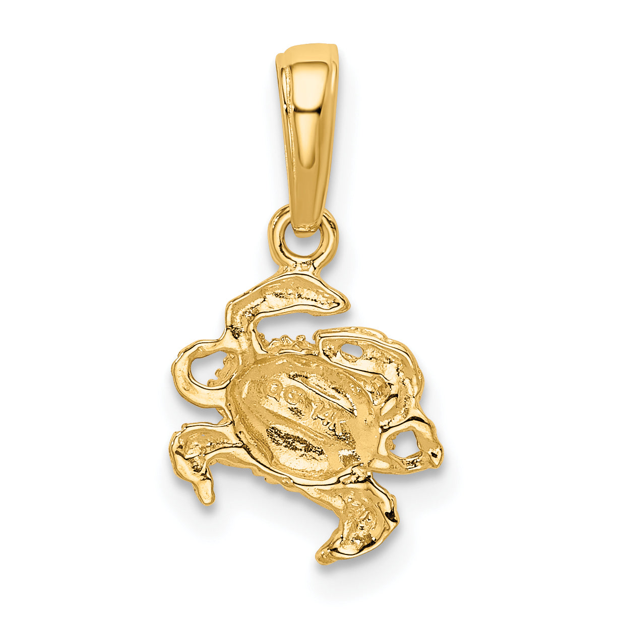 14K Yellow Gold Crab Pendant