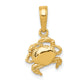 14K Yellow Gold Crab Pendant