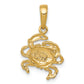 14K Yellow Gold Crab Pendant