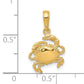 14K Yellow Gold Crab Pendant