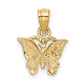 14K Yellow Gold Diamond-Cut Butterfly Pendant