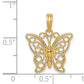 14K Yellow Gold Cut-Out Butterfly Large Pendant