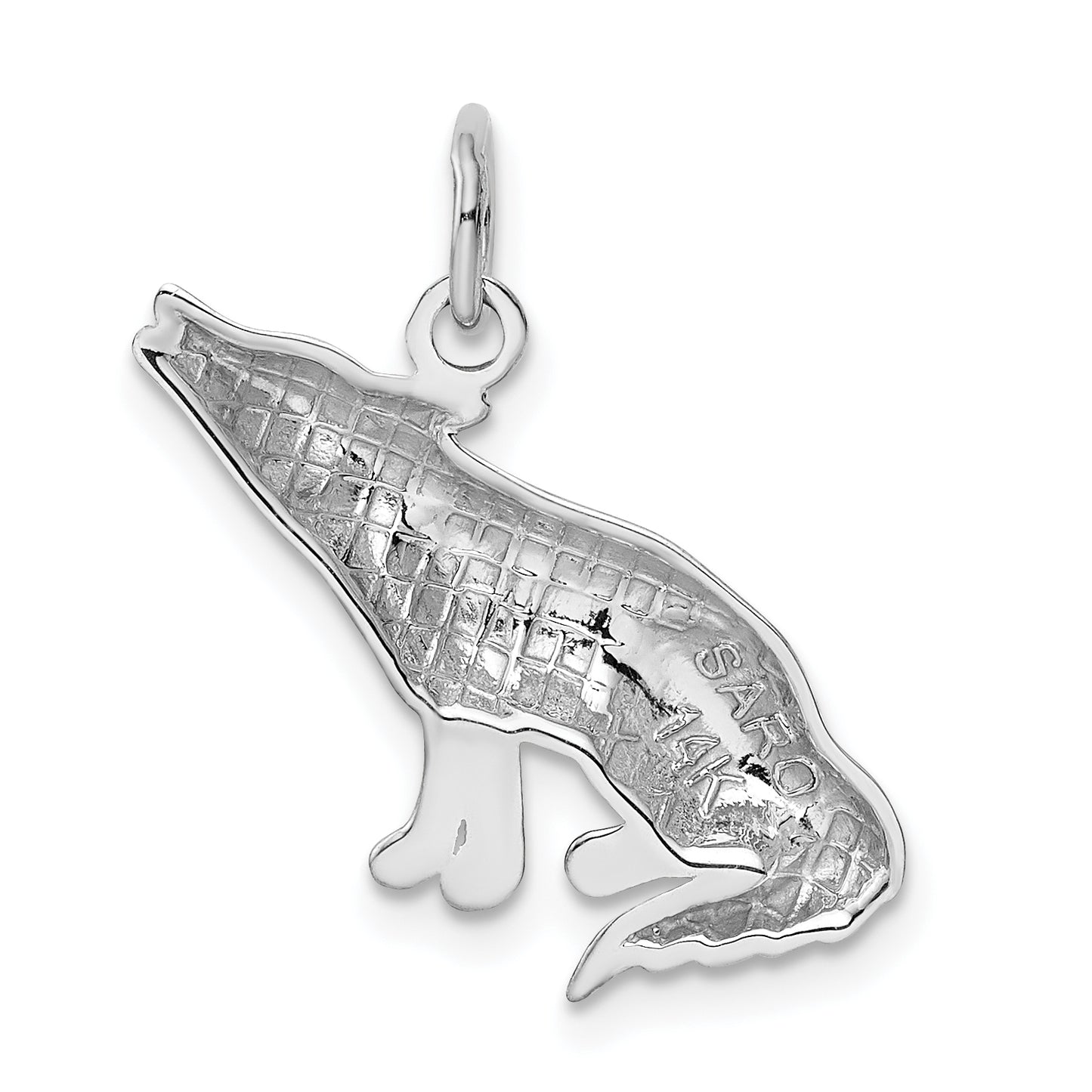 14K White Gold Wolf Charm