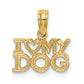 14K Yellow Gold I Heart My Dog Charm