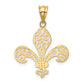 14K Yellow Gold Filigree Fleur De Lis Pendant