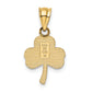 14K Yellow Gold 3 Leaf Clover Pendant