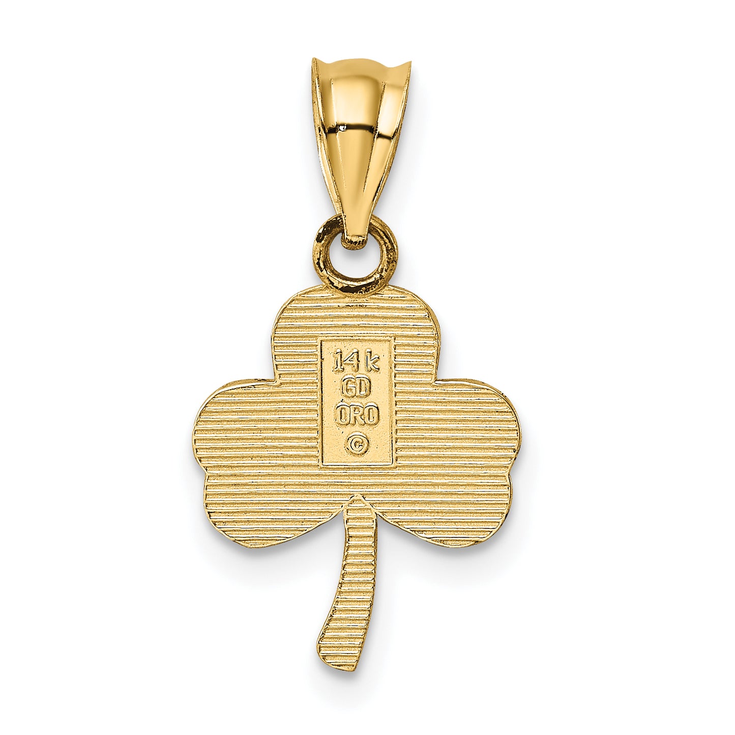 14K Yellow Gold 3 Leaf Clover Pendant