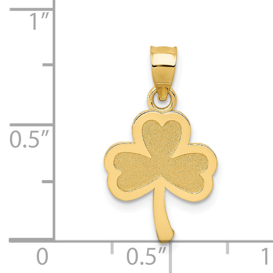 14K Yellow Gold 3 Leaf Clover Pendant