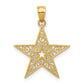 14K Yellow Gold Filigree Star Pendant