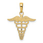 14K Yellow Gold Caduceus Charm