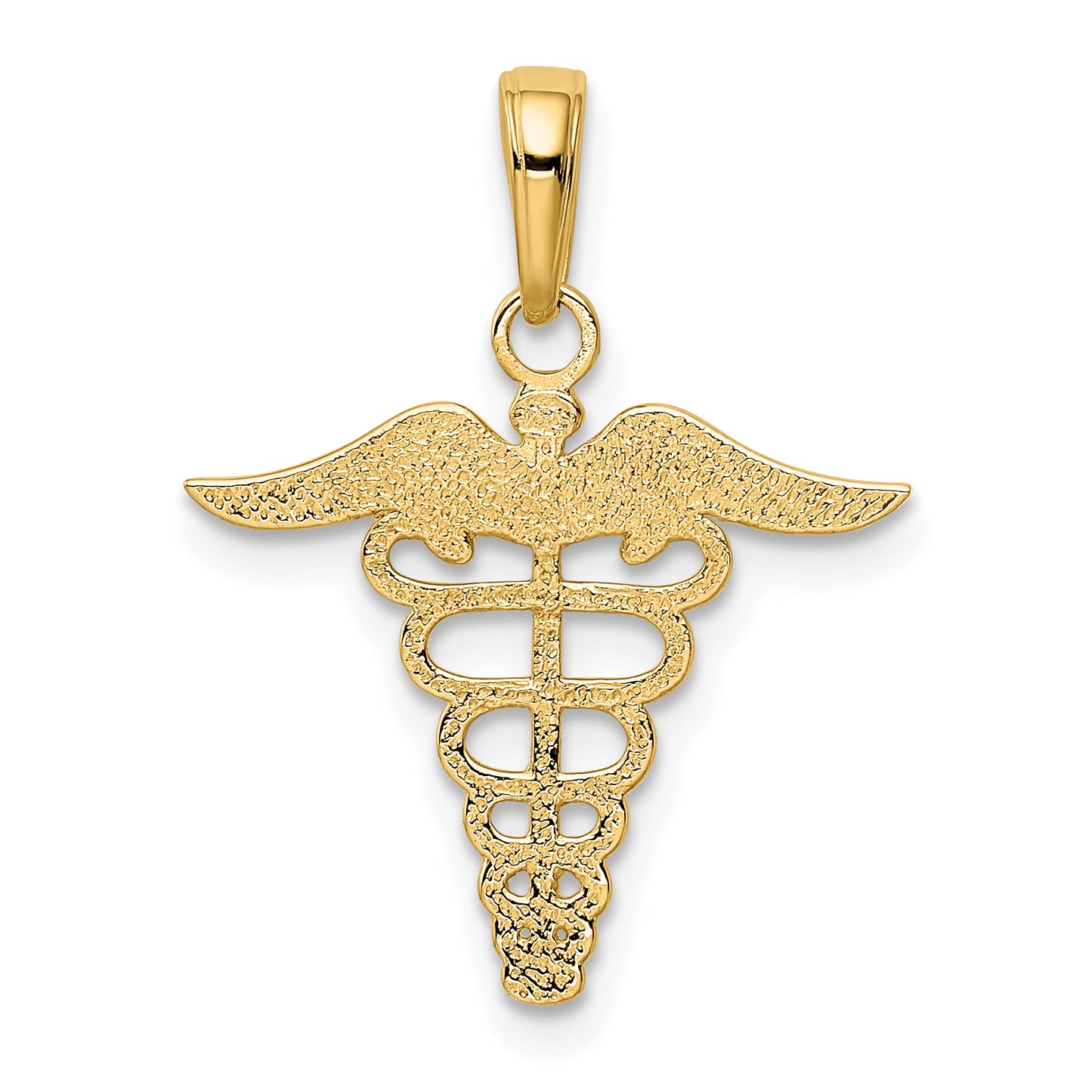 14K Yellow Gold Caduceus Charm