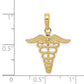 14K Yellow Gold Caduceus Charm