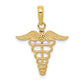 14K Yellow Gold Caduceus Charm