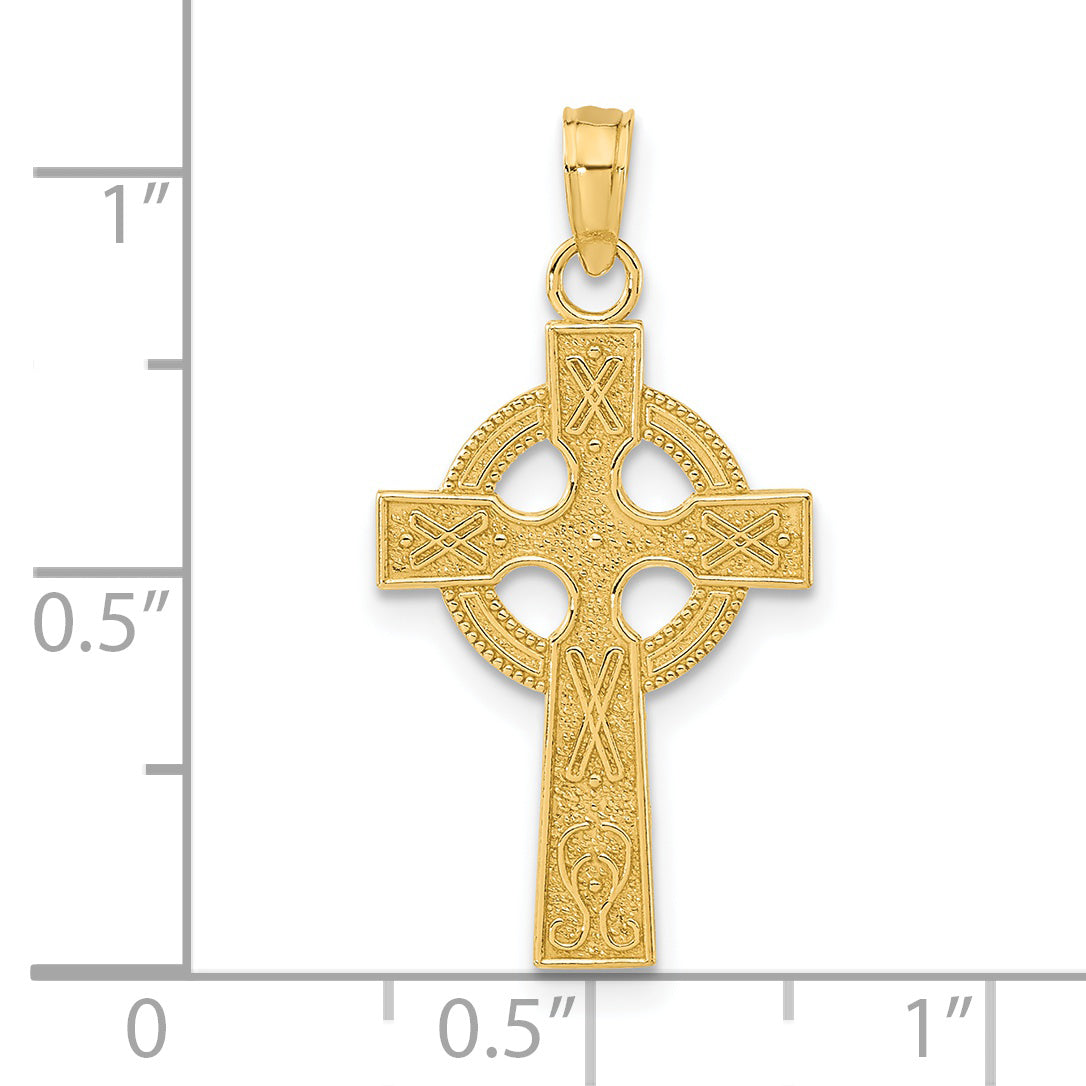 14K Yellow Gold Celtic Cross Pendant