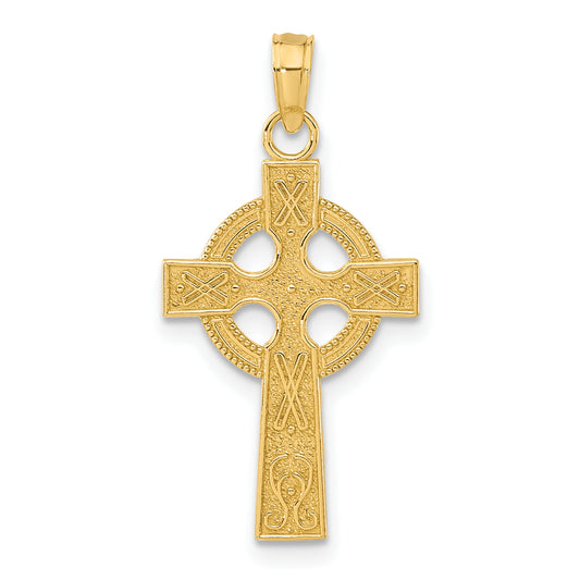 14K Yellow Gold Celtic Cross Pendant