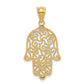 14K Yellow Gold Filigree Hamsa Pendant