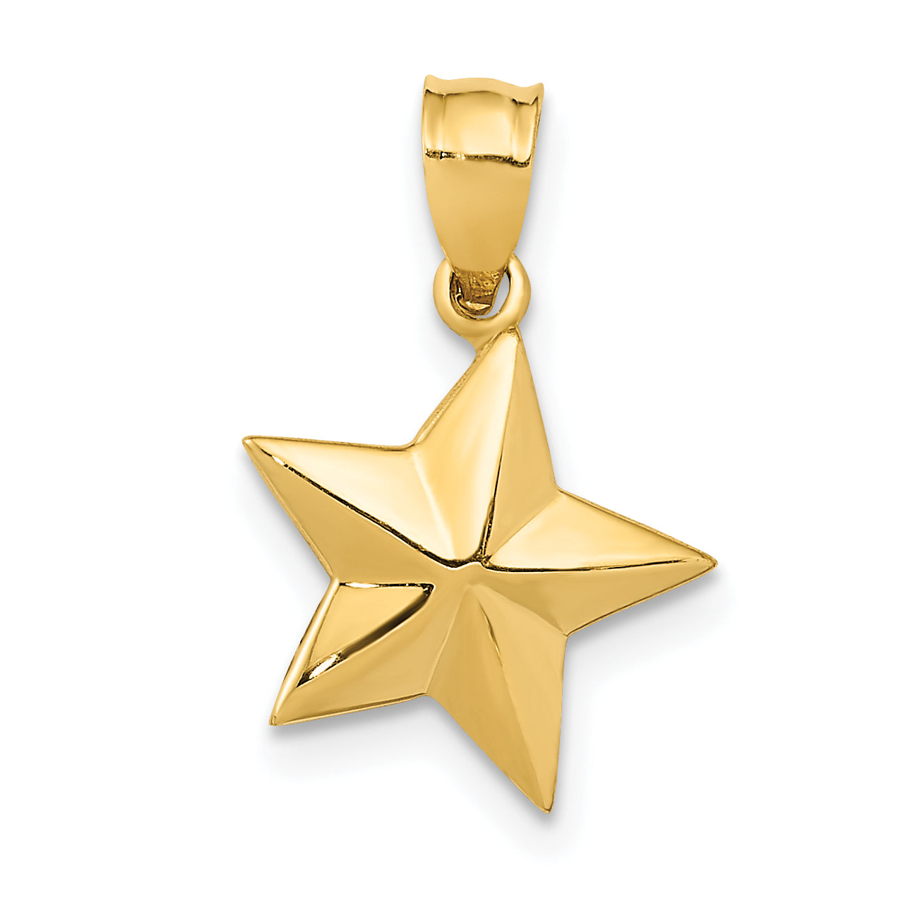 14K Yellow Gold Polished Small Star Pendant