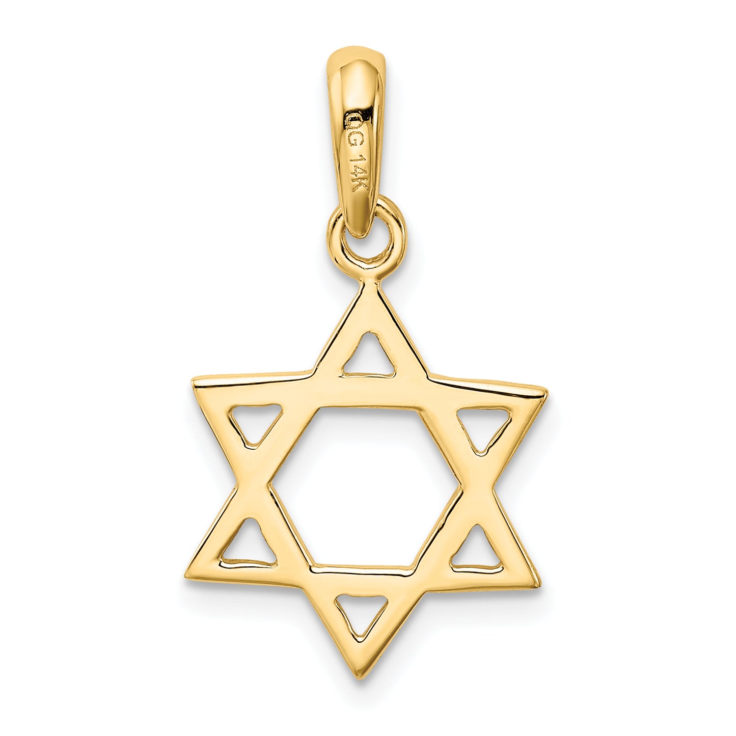 14K Yellow Gold Star Of David Pendant