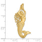 14K Yellow Gold Polished / Textured Mermaid Chain Slide Pendant