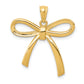 14K Yellow Gold Polished Ribbon Bow Pendant