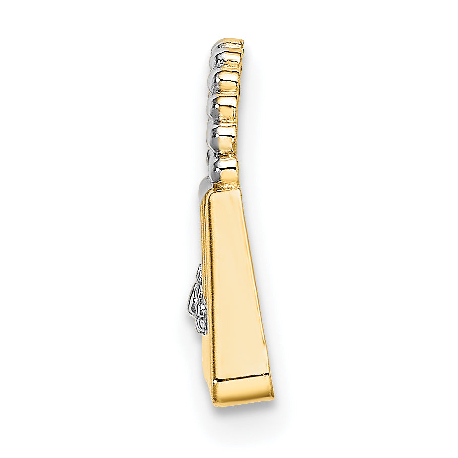 14K Yellow & Rhodium And Purse Slide Pendant