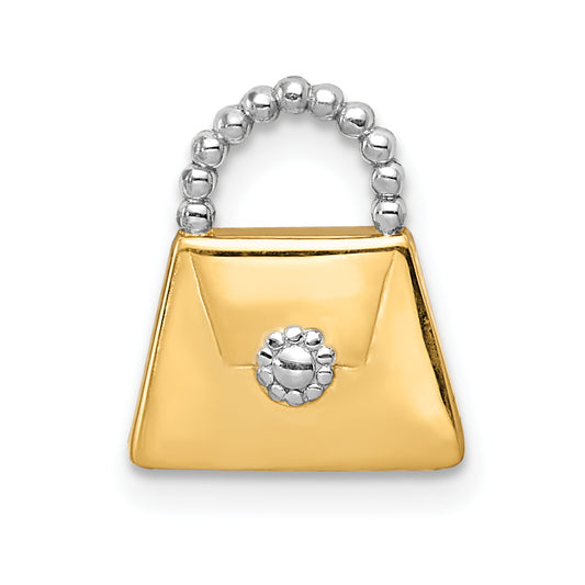 14K Yellow & Rhodium And Purse Slide Pendant